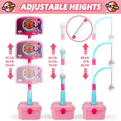 OWNONE T-ball stand shows adjustable tee for versatile batting drills