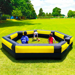 OZIS Gaga Ball Pit 15ft built-in blower in action for quick setup.