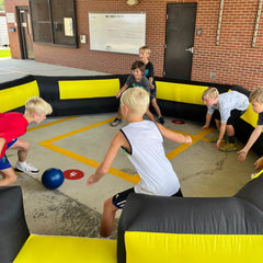 OZIS Gaga Ball Pit 15ft Velcro entrance simplifies kid access.