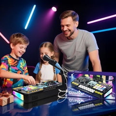 OZMI Kids DJ Accessories include microphone and stickers for creativity.