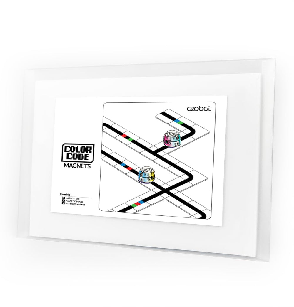 Ozobot Color Code Magnets Base Kit board shows hands-on coding basics for young learners