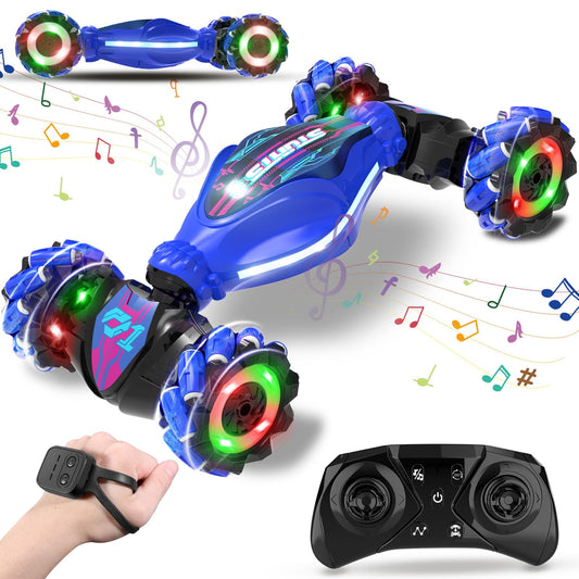 Paaxido Gesture RC Car performing a 360° twist stunt in action.