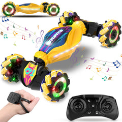 Paaxido Gesture RC Car performing a 360° twist stunt for indoor fun