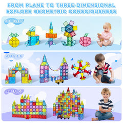 Paaxido magnetic tiles castle build showcasing sturdy magnets for tall structures