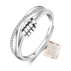 PABBEU anxiety ring in silver with spinner beads for calm focus
