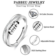 PABBEU To My Daughter spinner ring side view for quiet, focused fidgeting and anxiety relief
