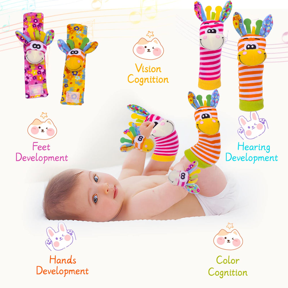 Padonise foot finder sock with bear design aids grip and sensory exploration.