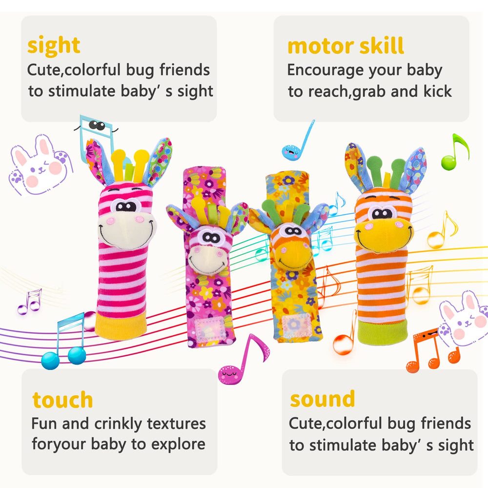 Padonise foot finder sock with fox design supports grabbing and foot-eye coordination.