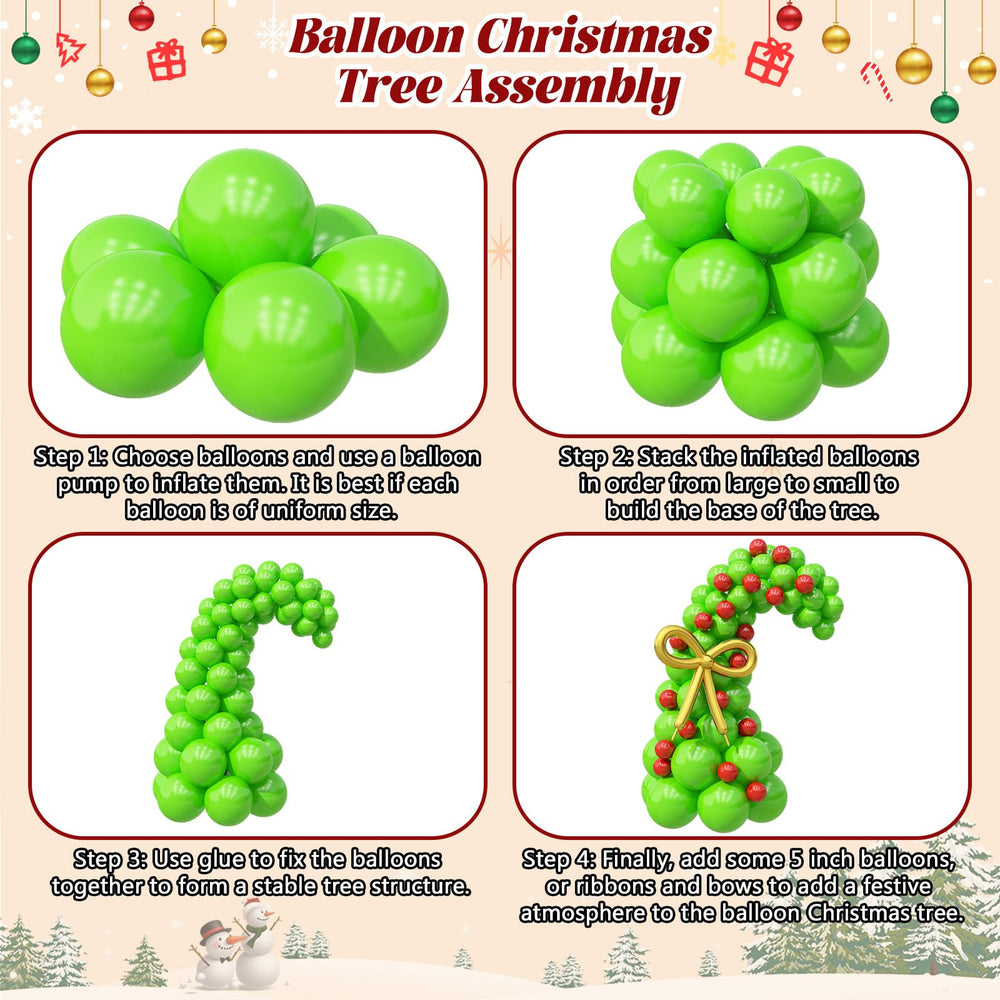 Paeyeq mixed green, red, and white balloons suit holiday themes and large events