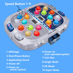 Pafolo Whack Game Mole light-up moles provide engaging visual feedback.