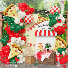 PageebO pizza party red 5-inch balloons brighten any celebration.