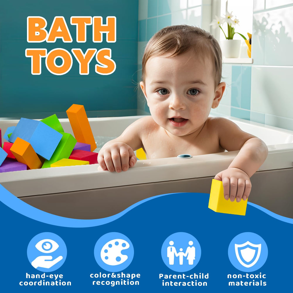 Waterproof Pairez Toys foam blocks for bath time and poolside building.