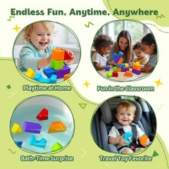 Pairez Toys blocks ideal for travel and bath-time play