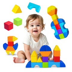 Pairez Toys magnetic building blocks in a rainbow set for open-ended play.