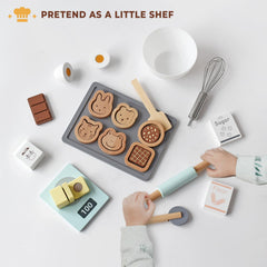 PairPear wooden eggs, butter, and milk for realistic pretend baking