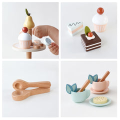 PairPear three-layer dessert stand highlighting durable design for little hands