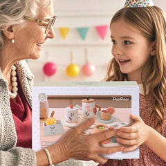 PairPear wooden tea set on display inviting creative tea party role-play