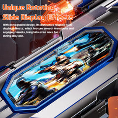 Pakimio glowing retractable bullet feature enhances pretend play.