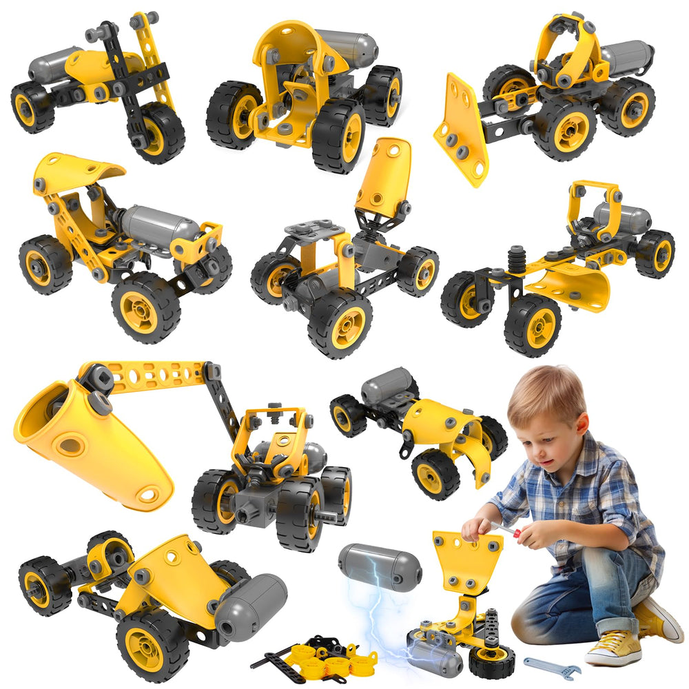 Pakoo 10 in 1 building set tractor model for imaginative STEM play