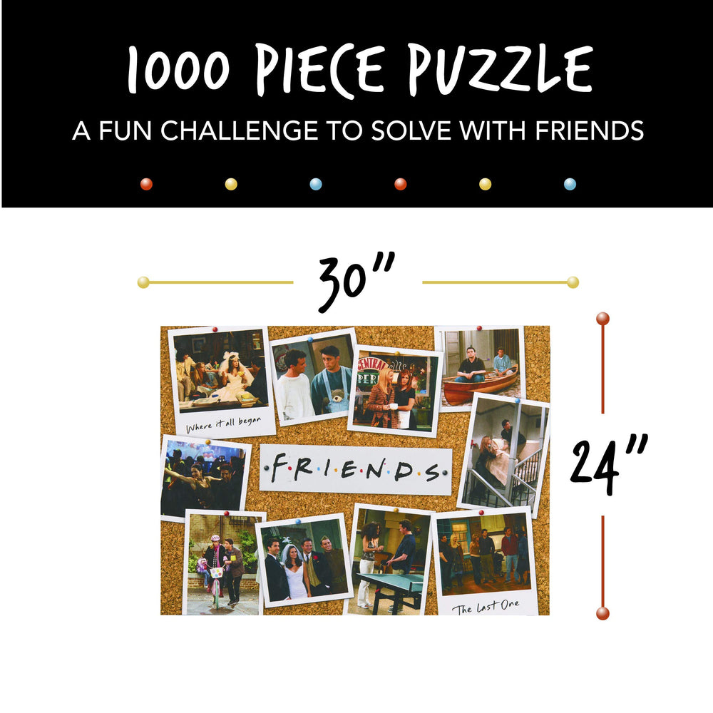 Paladone Friends Seasons Jigsaw corkboard theme, vibrant photos for show fans.