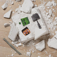 Paladone Minecraft Excavation Kit: three figures revealed in a treasure-hunt style activity.