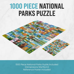 Palettes and Prints National Parks Puzzle Yosemite illustration promotes calm downtime and scenic concentration.