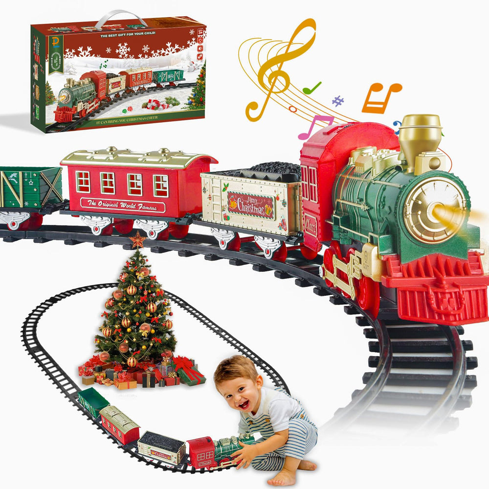 PaLeyFer Christmas train locomotive with sounds for immersive play and realistic chugging