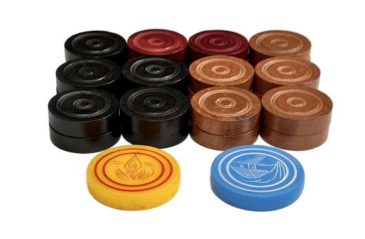 Pam Herbals carrom coins 24-pack with 8mm thickness for smooth, precise gameplay