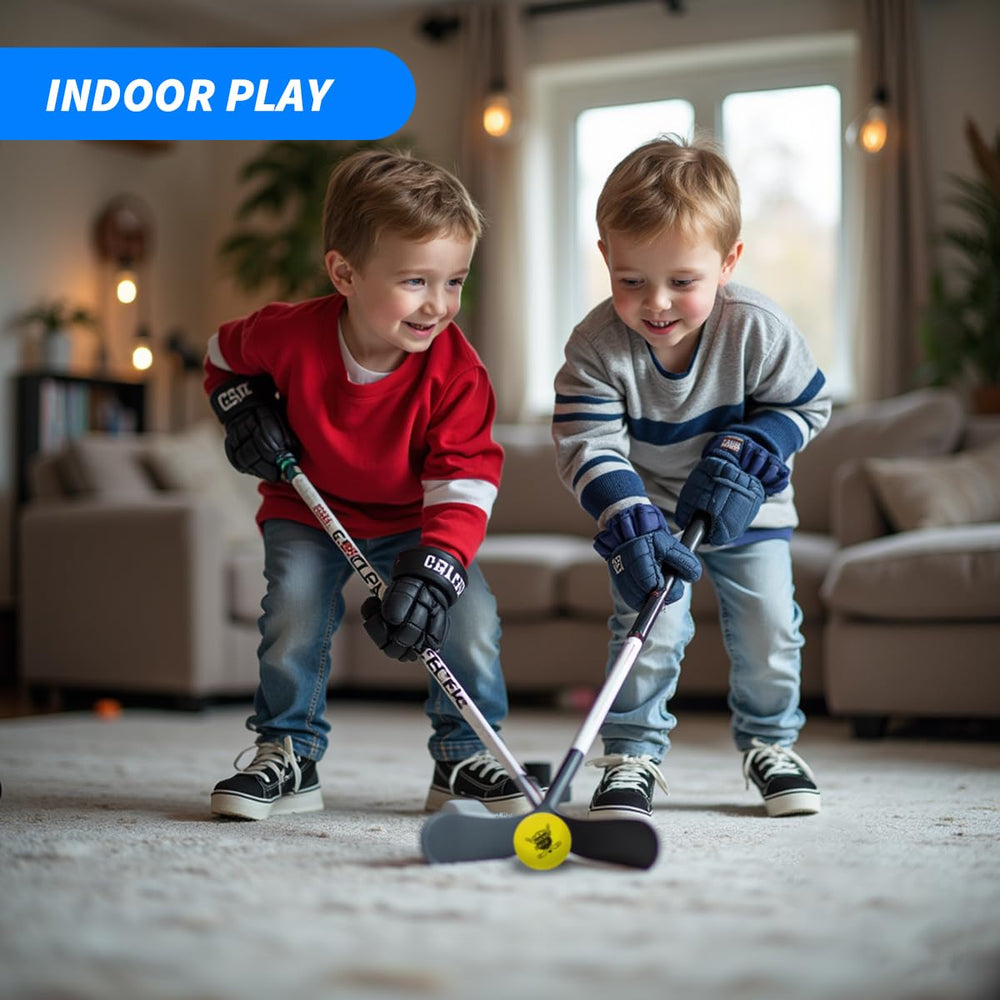 Pandahero indoor hockey set with 24 balls supports group drills and practice.