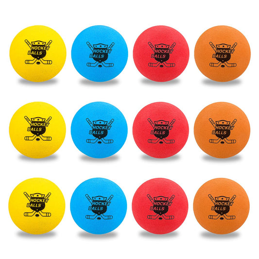 Pandahero mini knee hockey balls 12-pack in bright colors for safe indoor play.