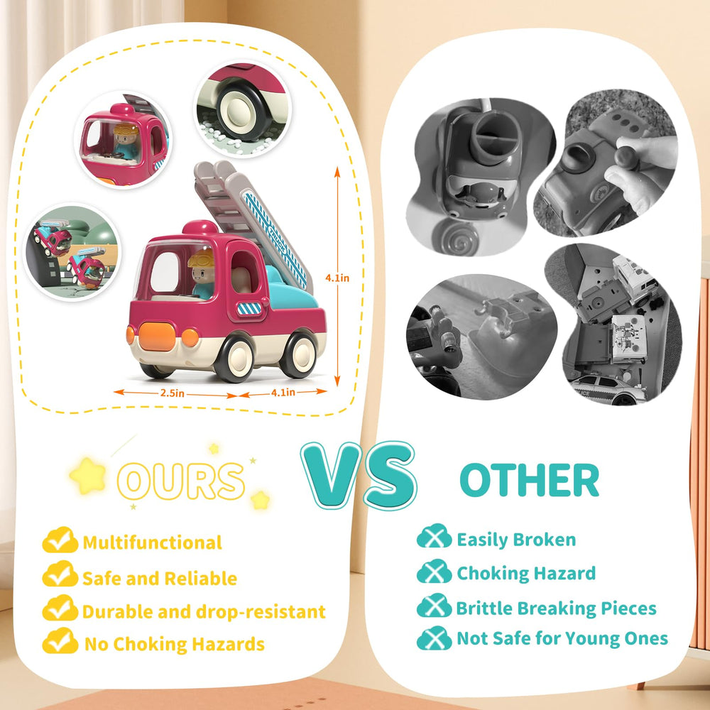 PANITU fire truck push car offering silent, friction-powered movement for focused play