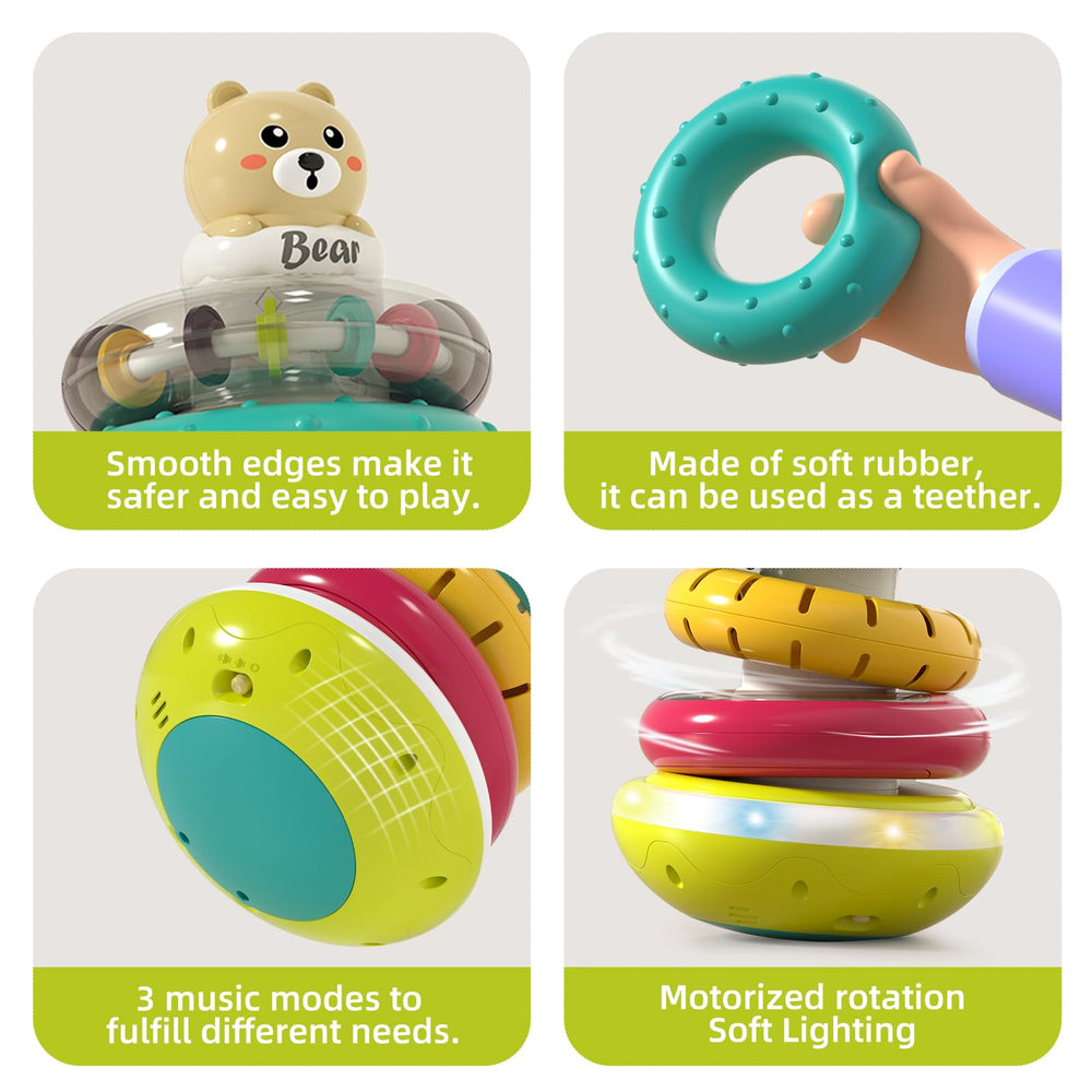 PANITU bottom bowl wobble design invites dynamic tummy-time and curiosity.