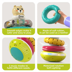PANITU bottom bowl wobble design invites dynamic tummy-time and curiosity.