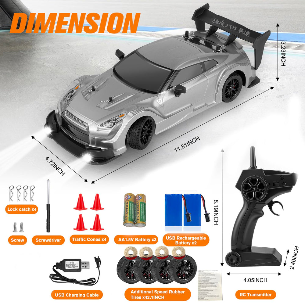 PANKQQ RC Drift Car accessories cones included for practice tracks.