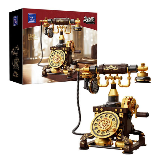 Pantasy Retro Phone blocks front view showing authentic rotary dial for vintage décor