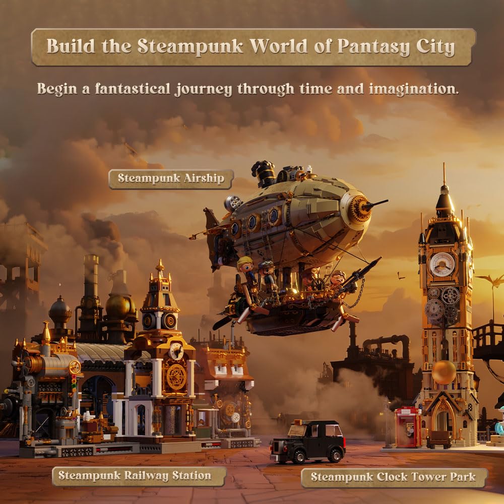 Pantasy Steampunk Airship Model piping and control panels enhance realism and display value