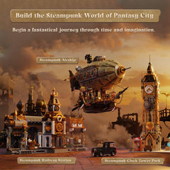 Pantasy Steampunk Airship Model piping and control panels enhance realism and display value