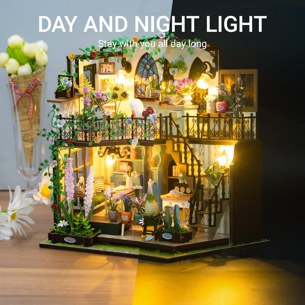 PANZIYU Darcy Flower House compact display fits desks and shelves