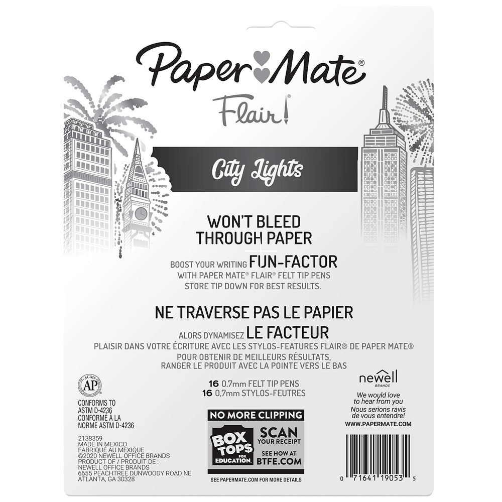 Paper Mate Flair glitter ink stroke showcases shimmering lines for art