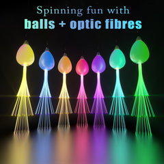 Papi Dada POI Balls with fiber-optic cables for dramatic glow
