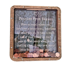 Paradise Pennies From Heaven Bank wooden piggy, a timeless keepsake for savings and memory.