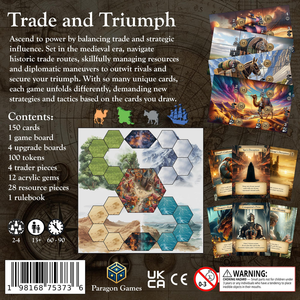 Paragon Games Trade and Triumph players at table during engaging gameplay