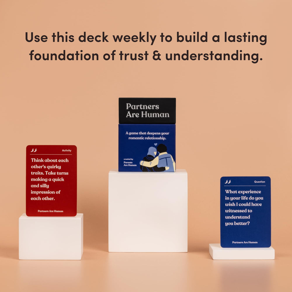 Parents Are Human Card game close-up showing a compact, portable design