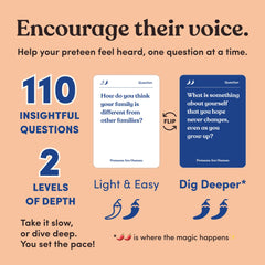 Parents Are Human question card closeup highlights engaging prompts