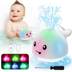 PARHILYAR Whale water spray toy in bath sparks engagement and sensory fun.