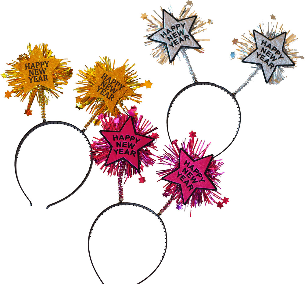 Partay Shenanigans NYE headbands silver shine for festive photos