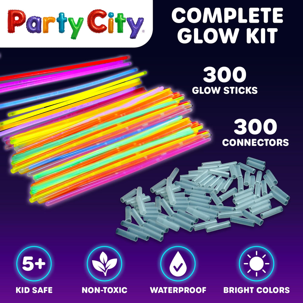 Party City kid-friendly glow sticks safe for ages 5+