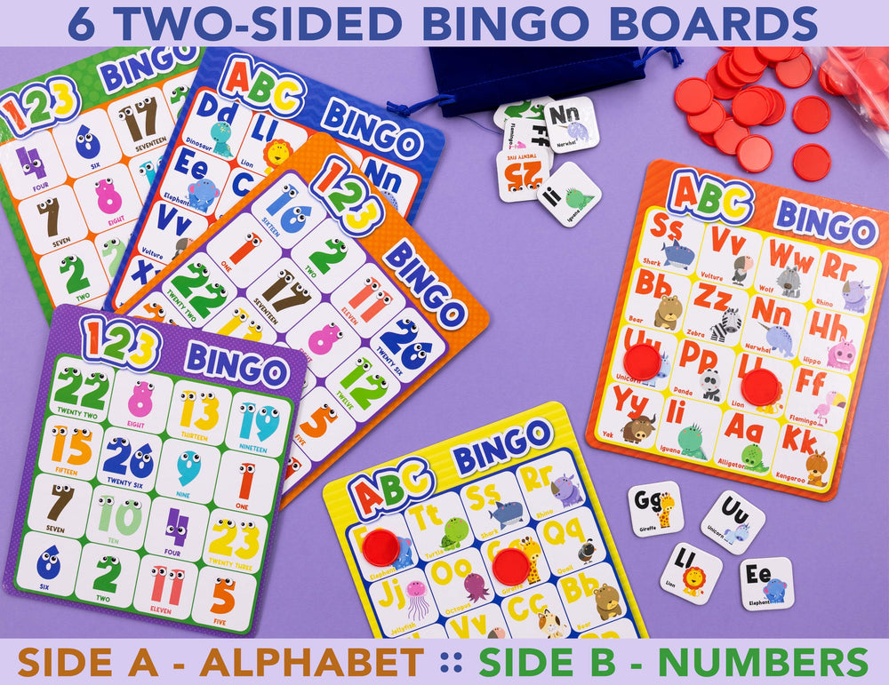 Party Hearty bingo tokens for letters and numbers support hands-on learning and focus.