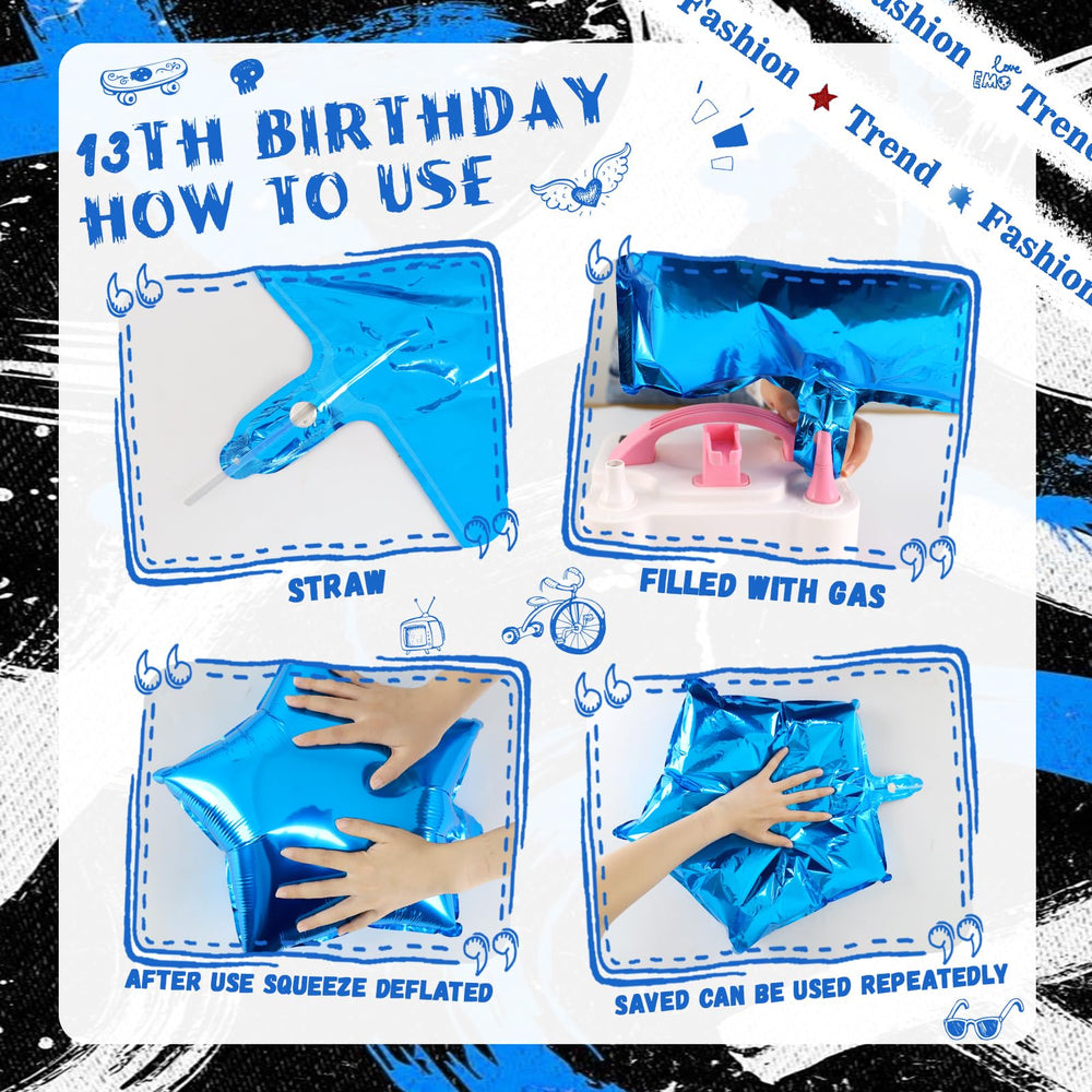 Party Tonight happy 13th birthday banner creates a bold birthday focal point.