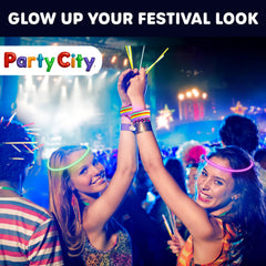 Party City glow supplies enhance outdoor night events.